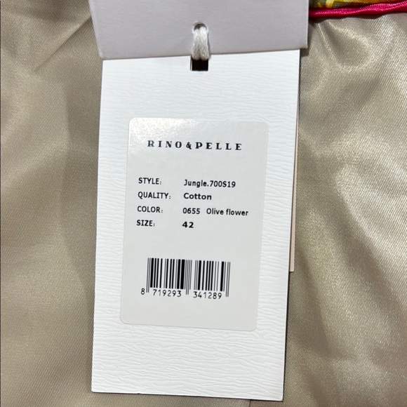 Rino & Pelle - Army Green with Bright Floral Trench Coat with Wrap Front - Picture 9 of 10